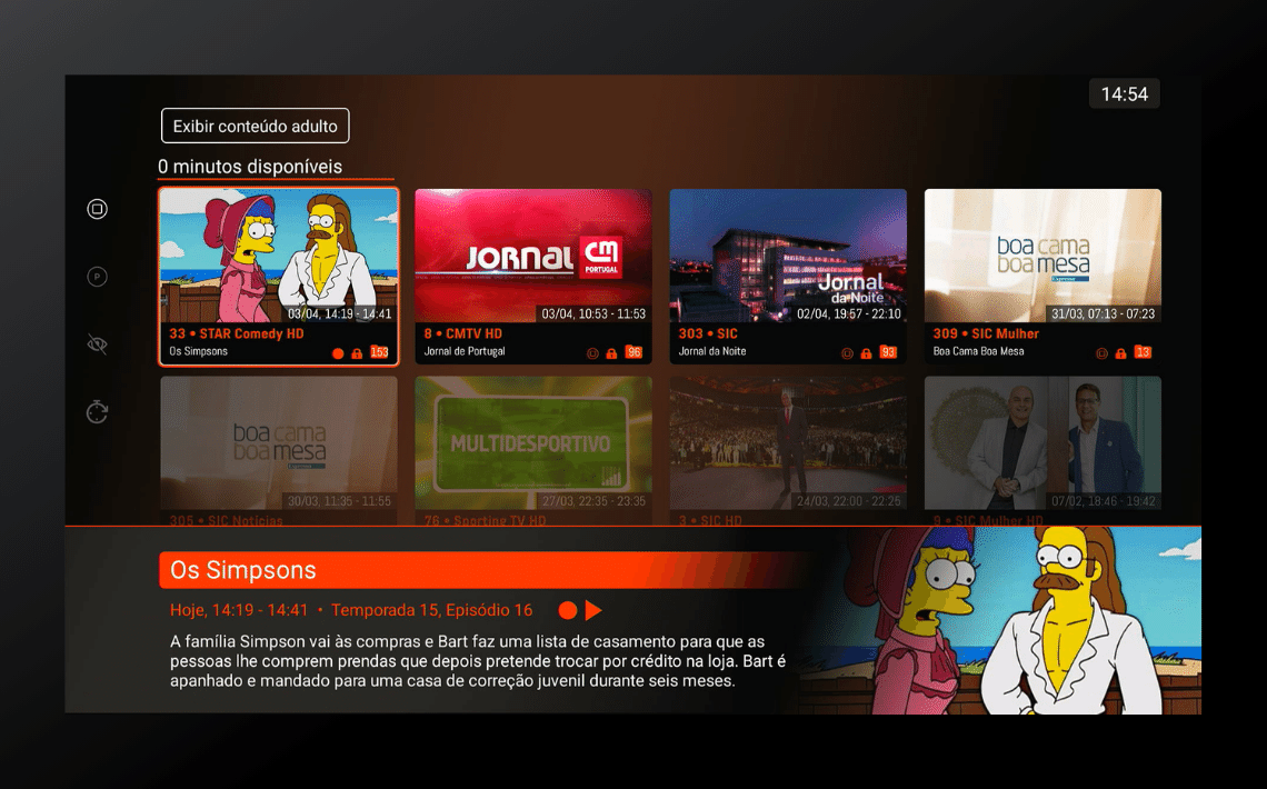 agendamento de gravacoes na app nowo tv
